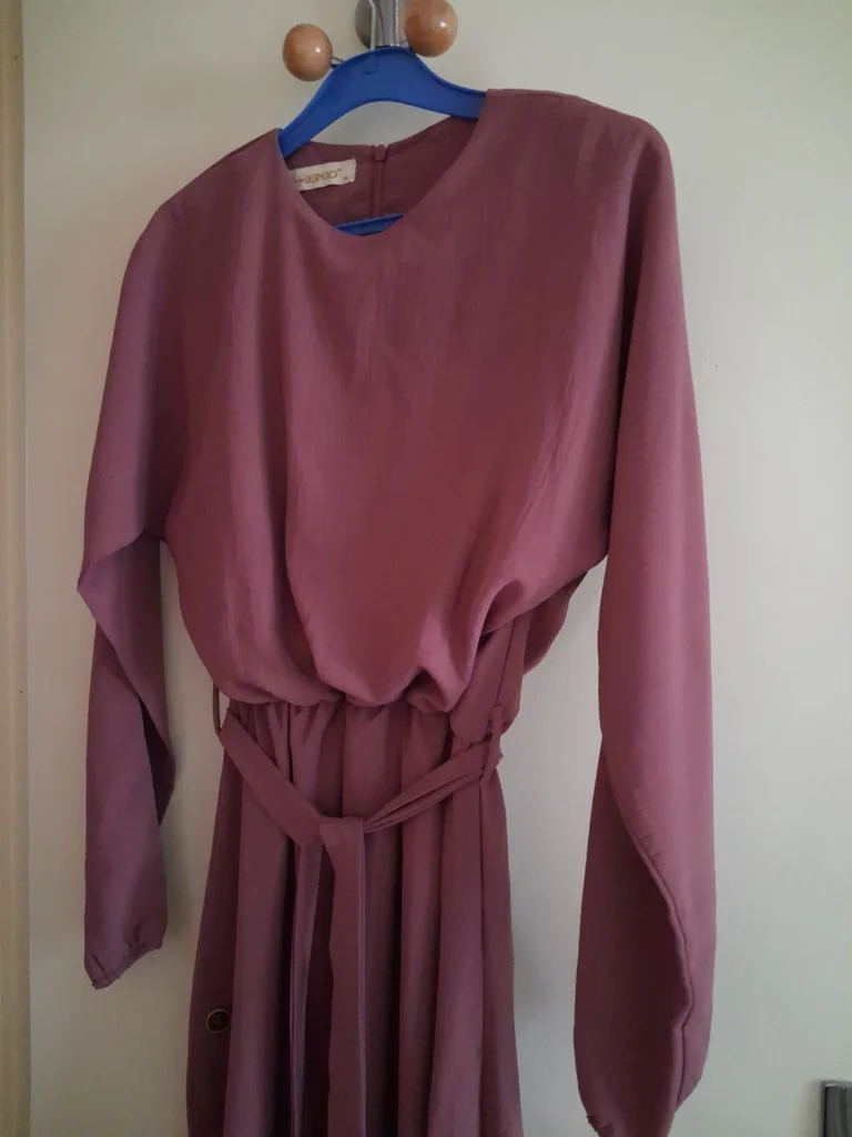 Belíssimo vestido longo fluido, cor rosa antigo tamanho 36 – photo 2